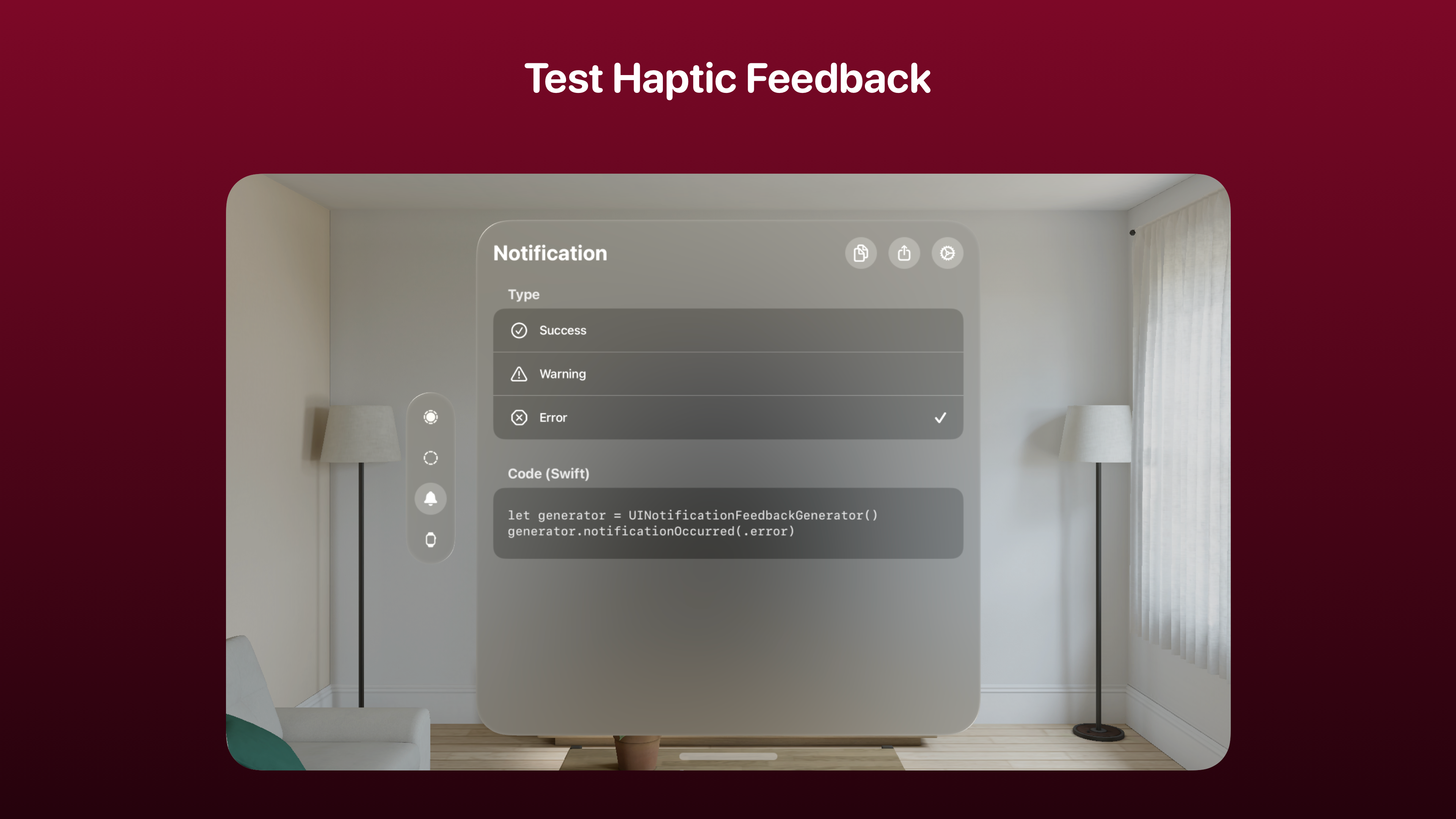 Haptics Screenshot