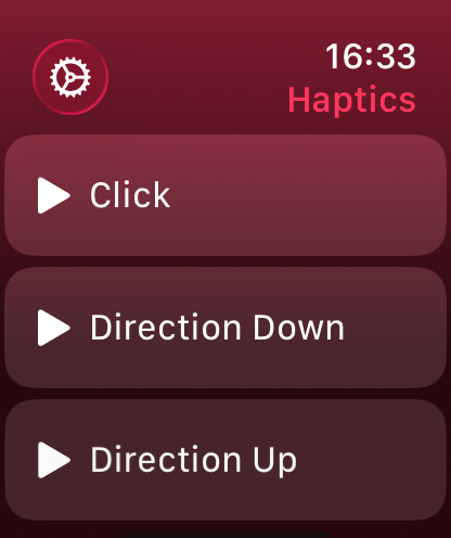 Haptics Screenshot